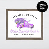 Lavender Farm Co.  - Vintage Purple Truck Canvas & Wood Sign Wall Art