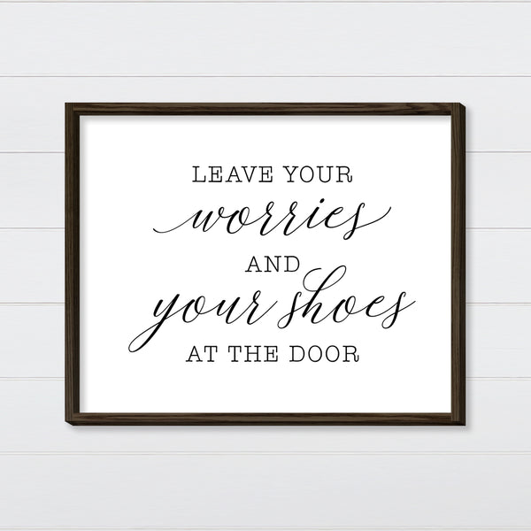 Leave Your Worries at the Door Canvas & Wood Sign Wall Art