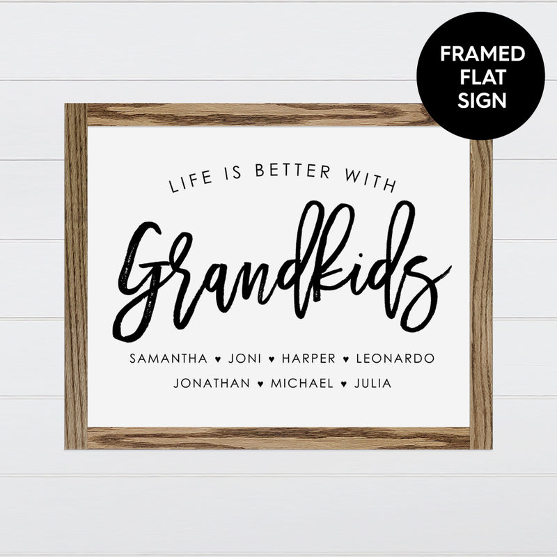 Life is Better with Grandkids Canvas & Wood Sign Wall Art