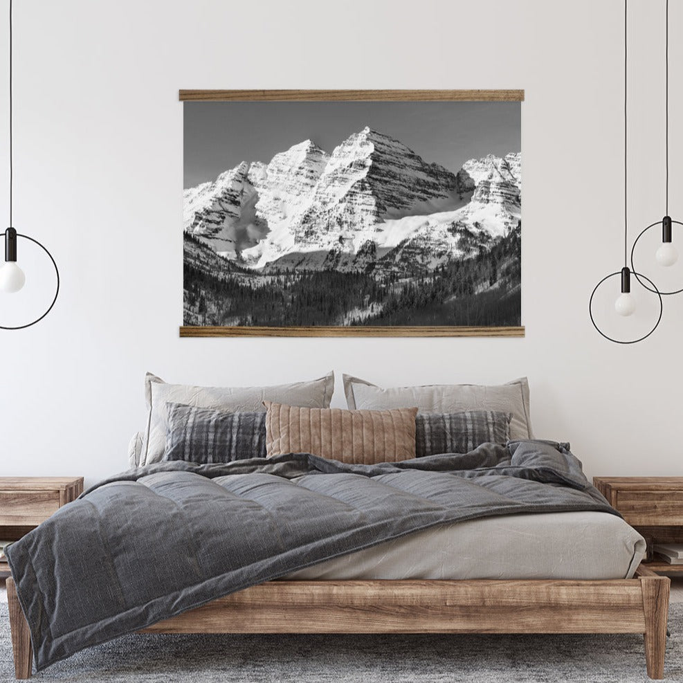 Rocky Mountains Black & White Large Photo Canvas