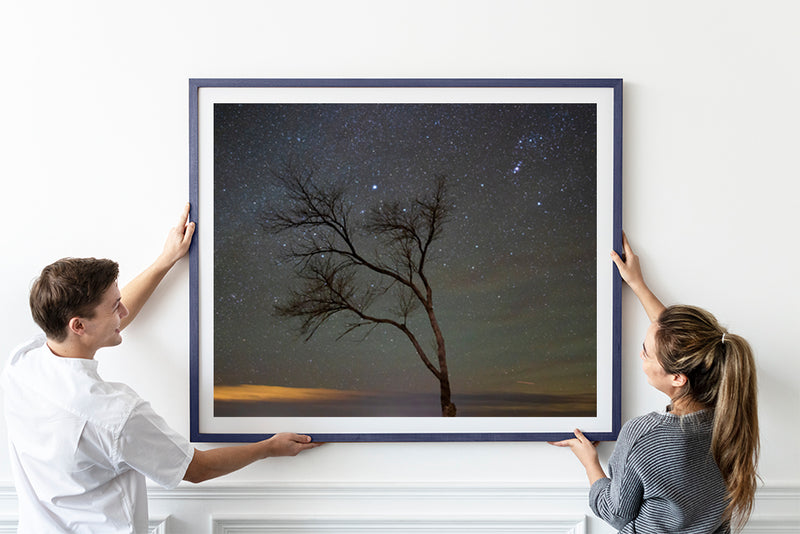Lone Tree Under the Stars Fine Art Print - Giclee Fine Art Print Poster or Canvas