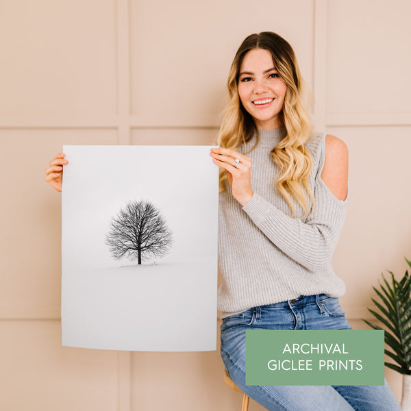 Lone Winter Tree Fine Art Print - Giclee Fine Art Print Poster or Canvas