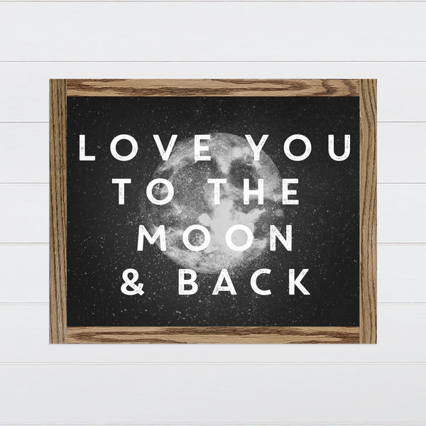 Love You to the Moon Canvas & Wood Sign Wall Art
