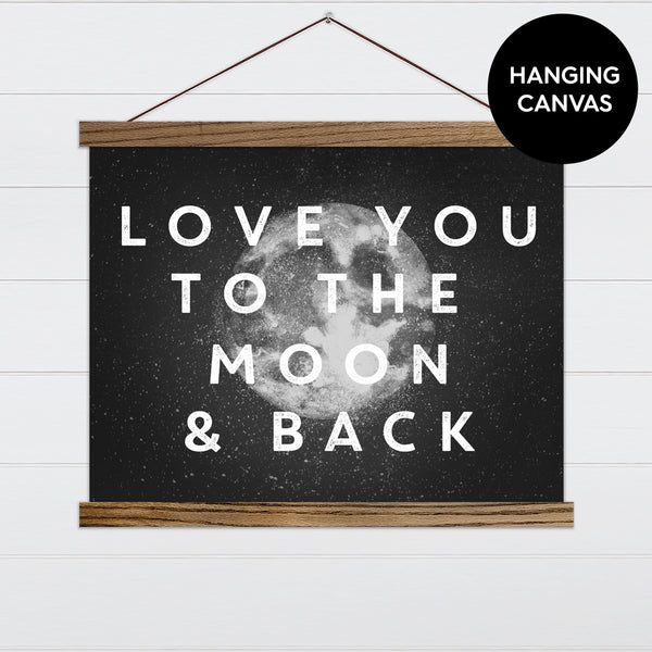 Love You to the Moon Canvas & Wood Sign Wall Art