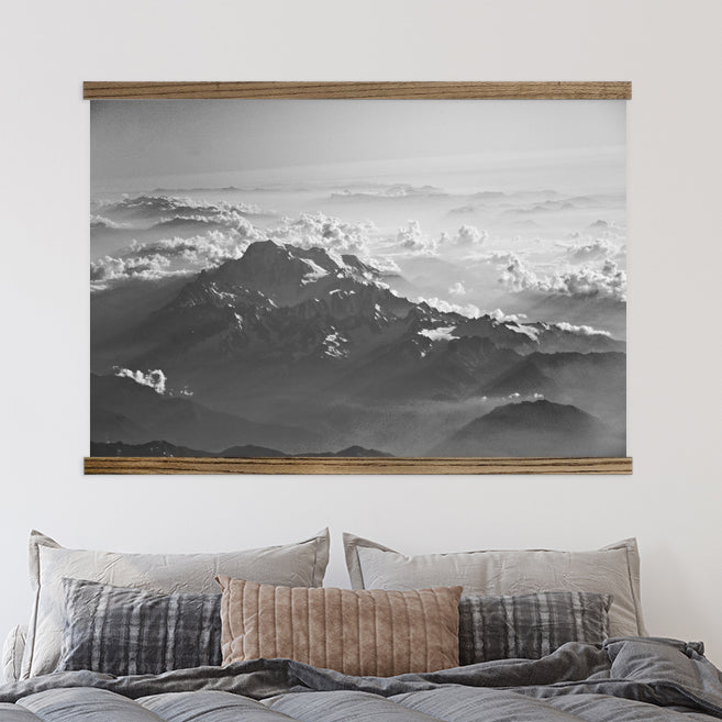 Extra Large Black and White Wall Art - Bird's Eye View of the Sky