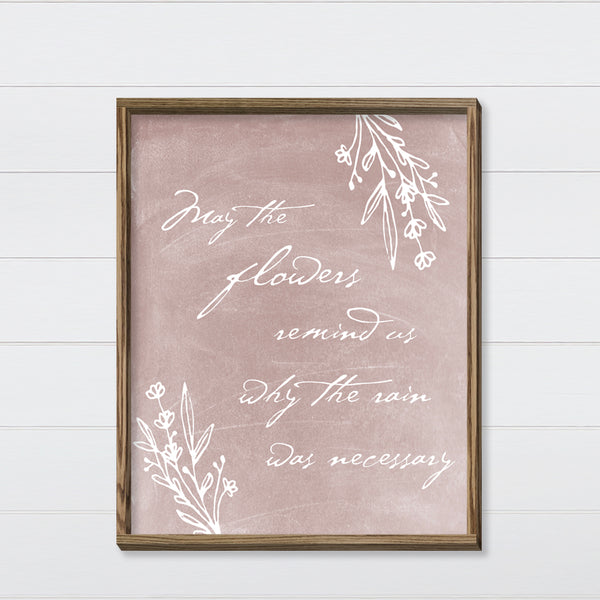 May the Flowers Remind Us Canvas & Wood Sign Wall Art