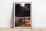 Mini Waterfall to Rocky Pond  Fine Art Print - Giclee Fine Art Print Poster or Canvas