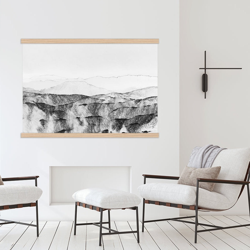 Modern Black and White Scenic Art Large Canvas Decor for Living Room