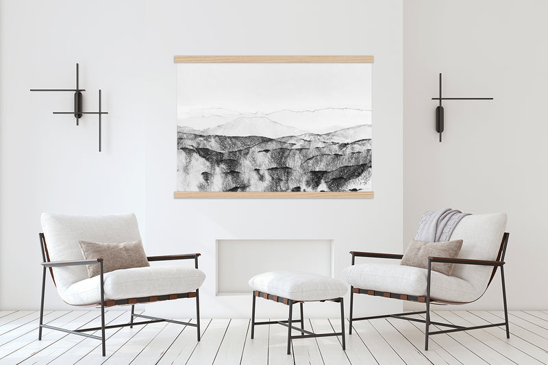 Modern Black and White Scenic Art Large Canvas Decor for Living Room