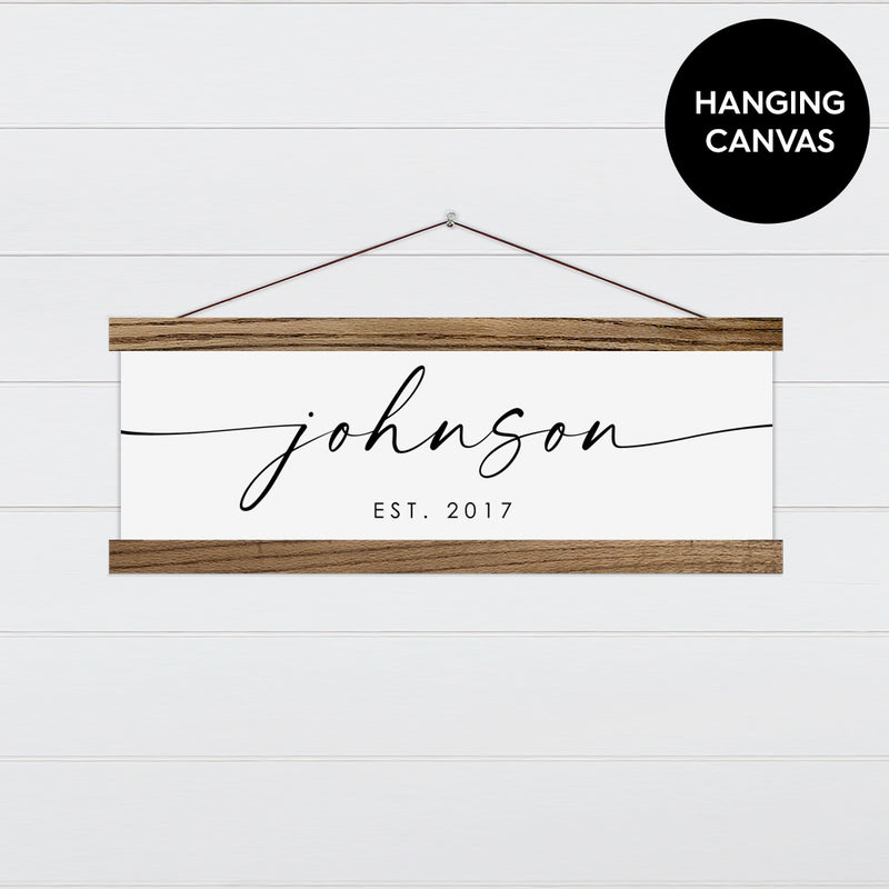 Signature Last Name Canvas & Wood Sign Wall Art