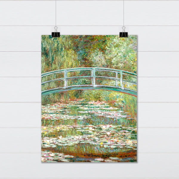 Monet Bridge Over Pond Fine Art Print - Giclee Fine Art Print Poster or Canvas