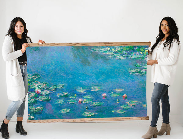 Monet Water Lilies Impressionist Large Canvas Framed Print