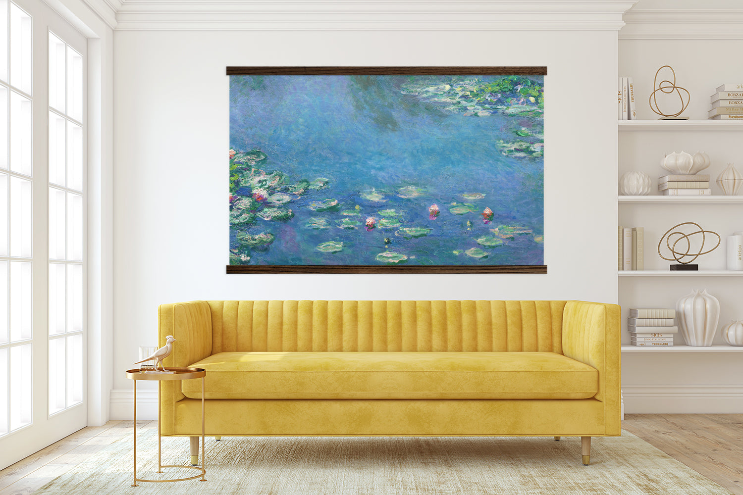 Monet Water Lilies Impressionist Large Canvas Framed Print