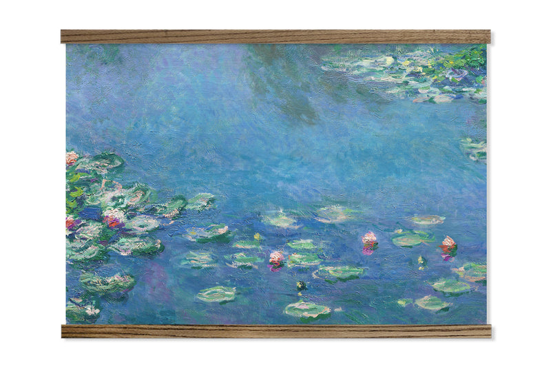 Monet Water Lilies Impressionist Large Canvas Framed Print