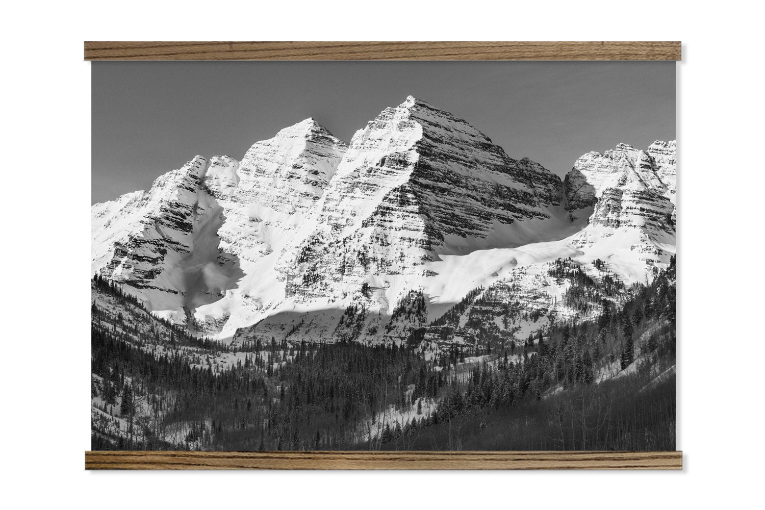 Rocky Mountains Black & White Large Photo Canvas