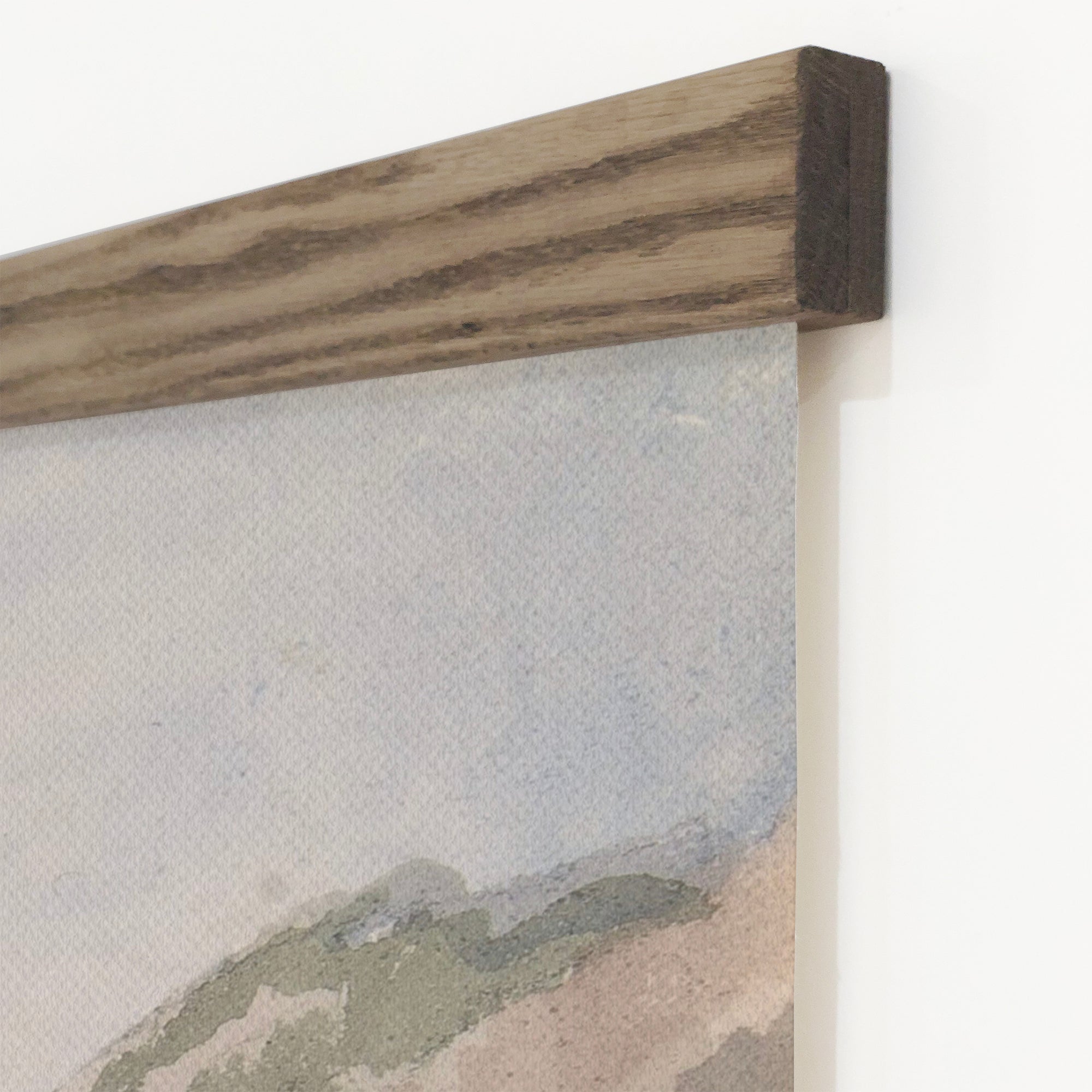 Mountain Valley Watercolor Landscape Painting on Large Canvas Tapestry