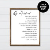 To My Husband Poem - Canvas & Wood Sign Wall Art