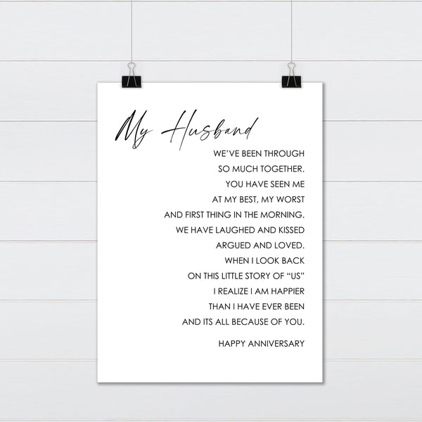 To My Husband Poem - Canvas & Wood Sign Wall Art