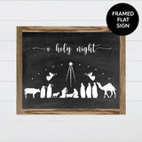 Nativity Silhouette Canvas & Wood Sign Wall Art