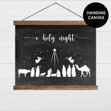 Nativity Silhouette Canvas & Wood Sign Wall Art