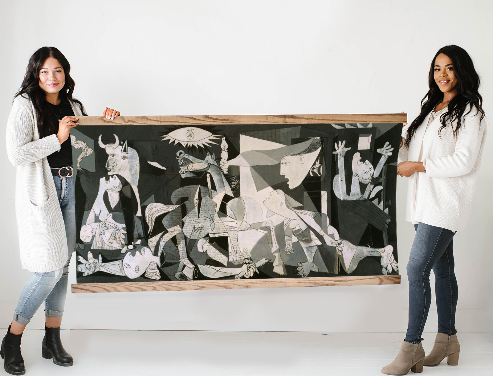 Picasso Guernica Canvas Schilderij - Frameloze Muurposter 80x160 Cm, Moderne Wanddecoratie Voor Thuis Of Kantoor