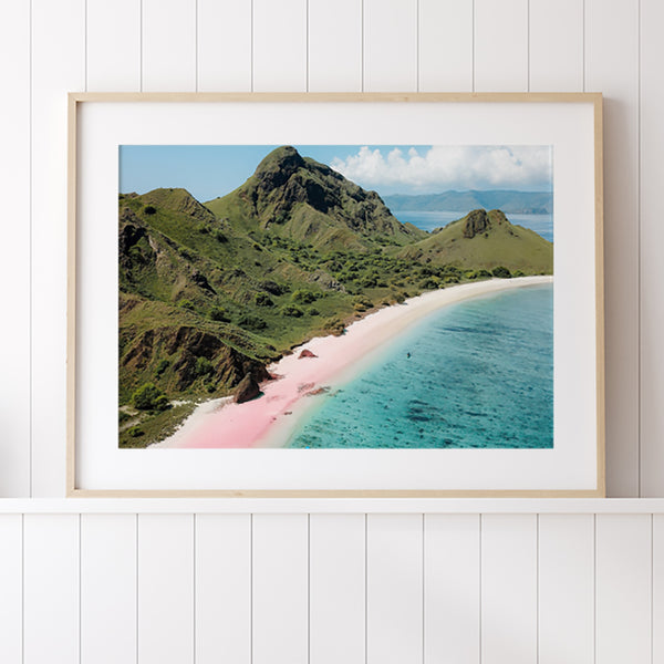 Pink Beach Fine Art Print - Giclee Fine Art Print Poster or Canvas