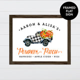 Pumpkin Patch Co. - Black & White Jeep Canvas & Wood Sign Wall Art
