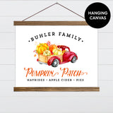 Pumpkin Patch - Vintage Red Truck Canvas & Wood Sign Wall Art