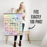 100 Enamel Pins Hanger Collection - Rainbow Background