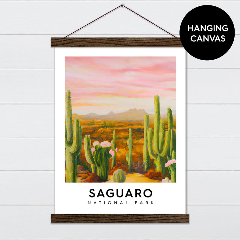 Saguaro National Park -  Canvas & Wood Sign Wall Art