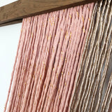 Fiber Art - Santa Fe Pink, Gold, and Rose Gold - Macrame Hanging String Tapestry
