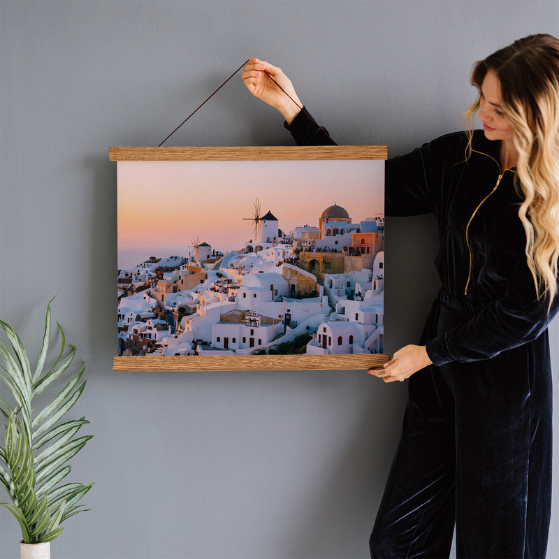 Santorini at Sunset Giclee Fine Art Print Poster or Canvas