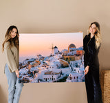 Santorini at Sunset Giclee Fine Art Print Poster or Canvas