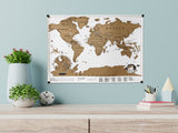 Scratch Off World Map Poster - 16.5x11" White Background