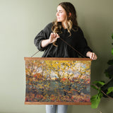 Scrub Oak in the Fall Vintage Painting with Reds and Orange