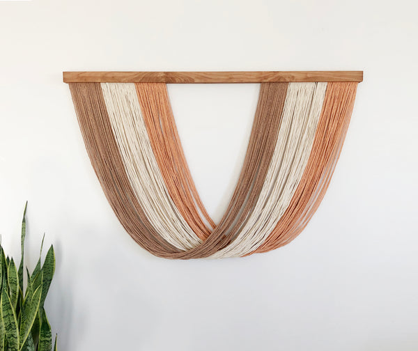 Fiber Art - Sedona Tan Natural Sandstone - Macrame Hanging String Tapestry