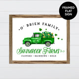 Shamrock Farms Co. - Fern Green Vintage Truck Canvas & Wood Sign Wall Art
