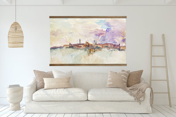 Siena by John Sargent Antique Watercolor of Italian City Large Canvas Wall Art