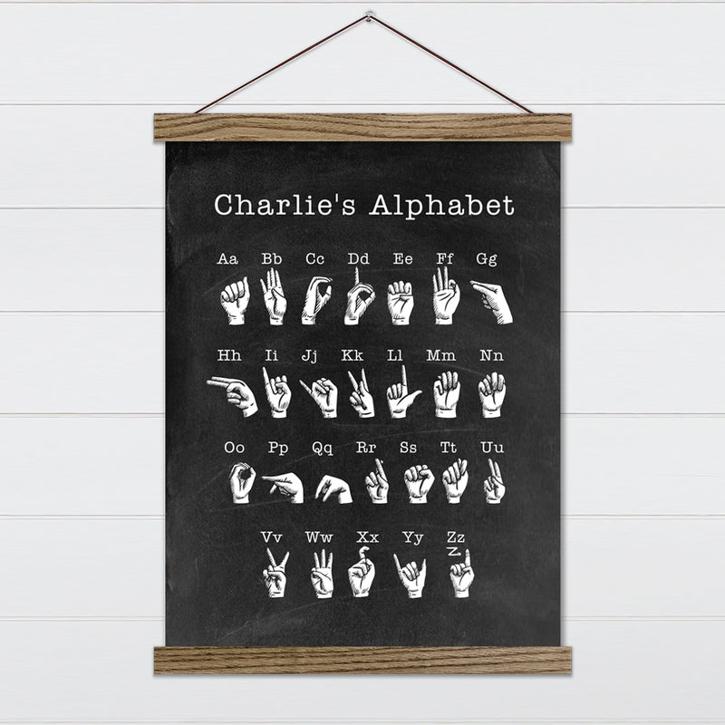 Personalized Sign Language Alphabet Canvas & Wood Sign Wall Art