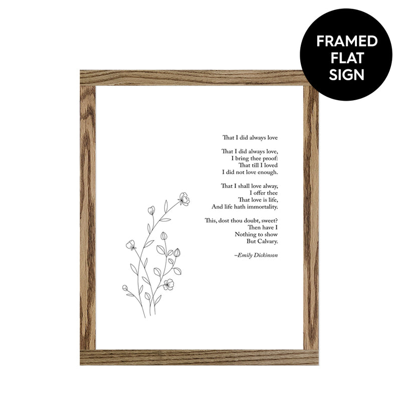 Simple Flower Poem - Canvas & Wood Sign Wall Art