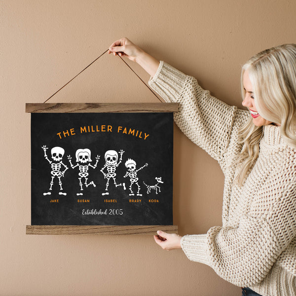 Skeleton Family Canvas & Wood Sign Wall Art