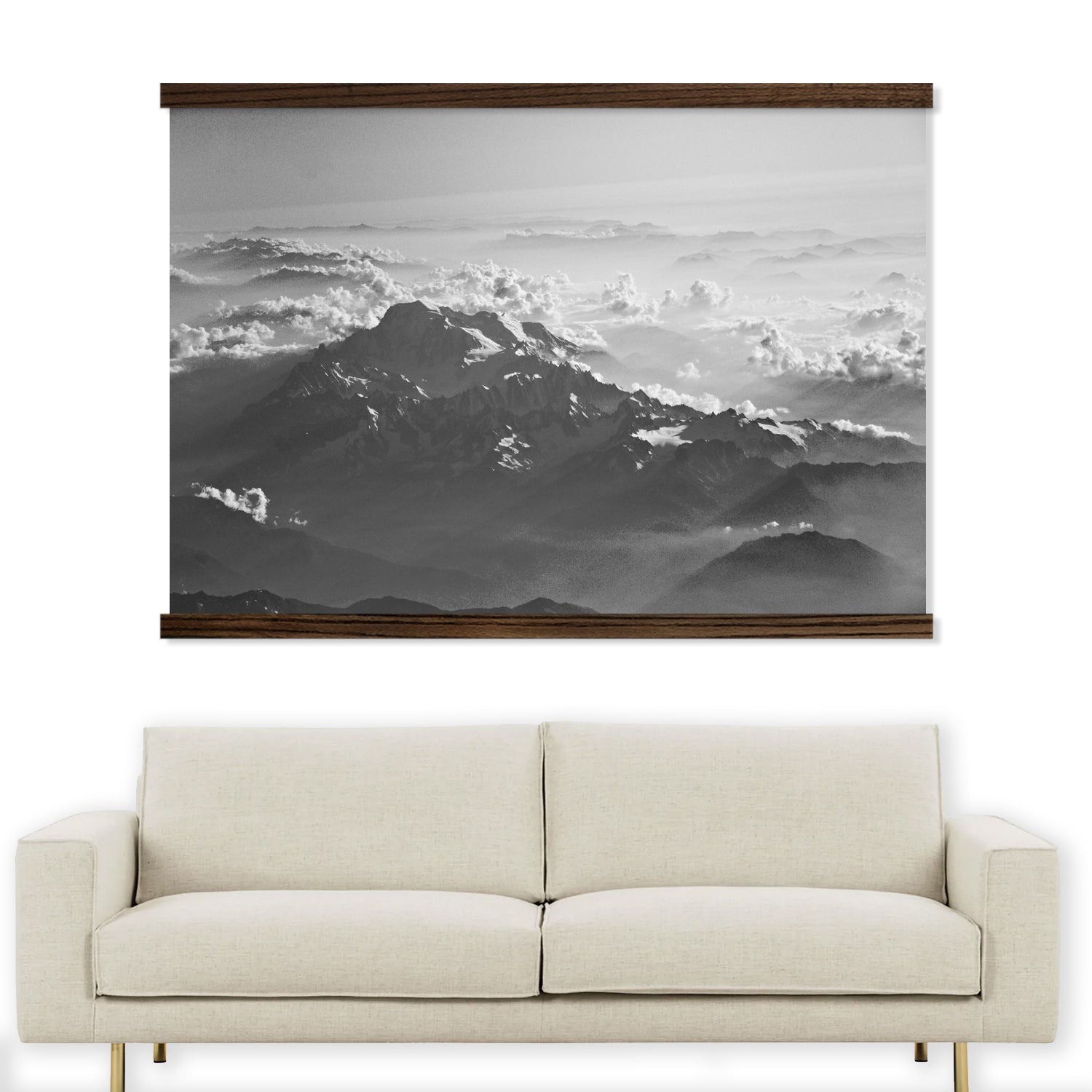 Extra Large Black and White Wall Art - Bird's Eye View of the Sky