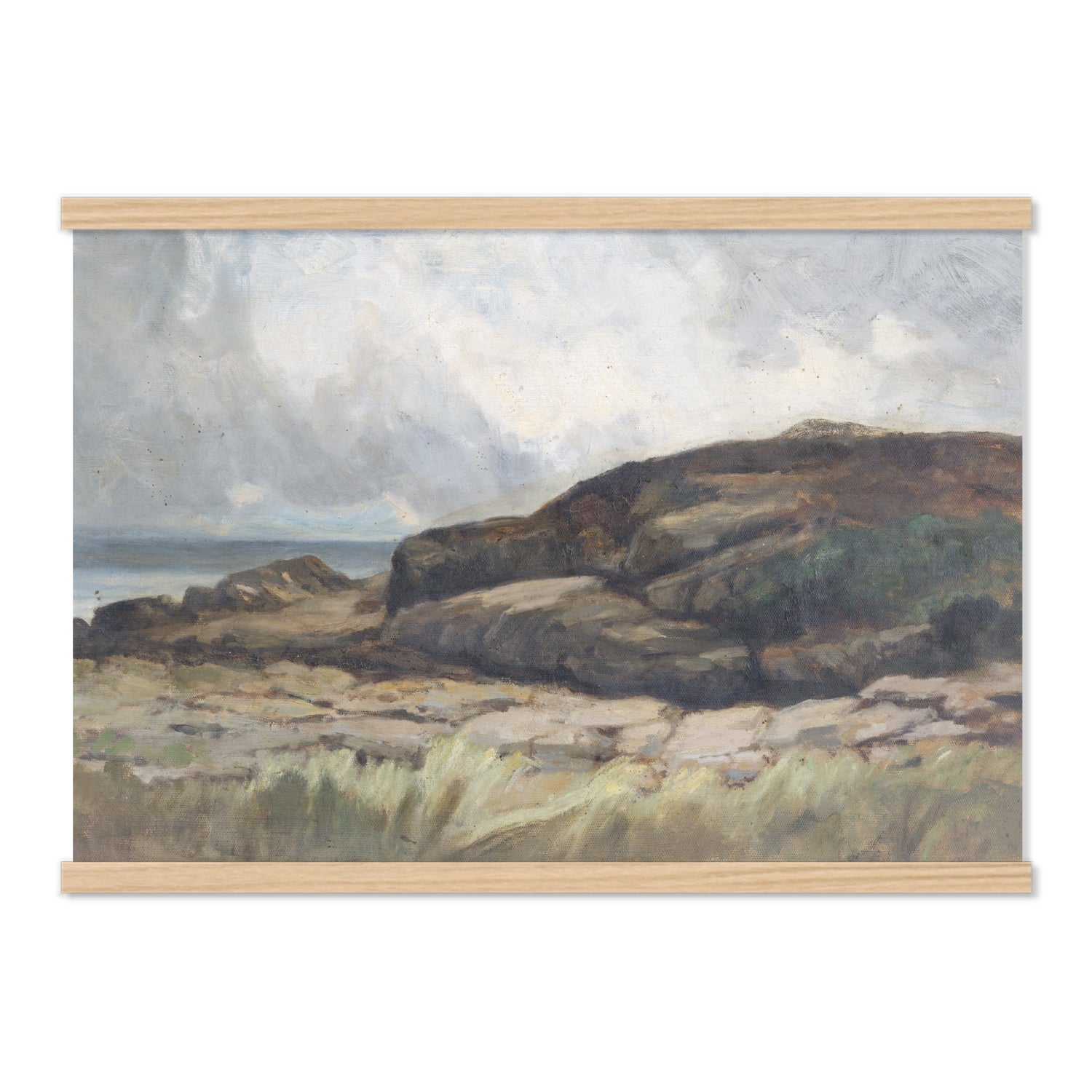 Oversized Landscape Rocks Scenery Painting from the Smithsonian Institute of Arts