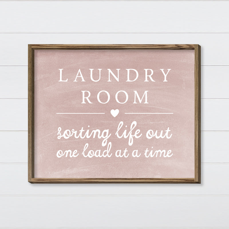 Sorting Life & Laundry Canvas & Wood Sign Wall Art