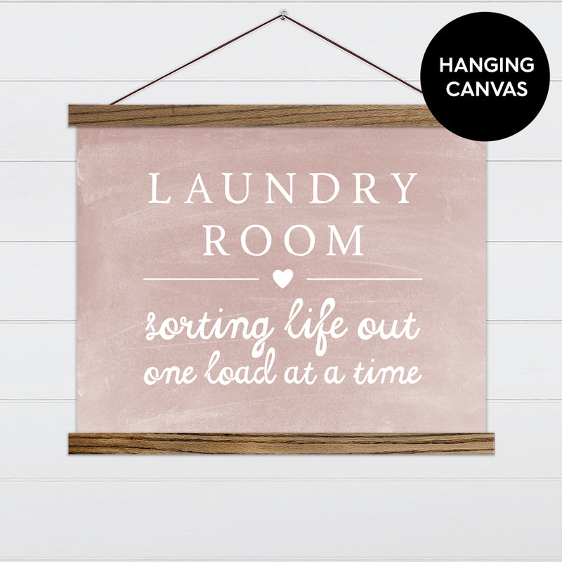 Sorting Life & Laundry Canvas & Wood Sign Wall Art