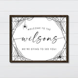 Spiderweb Family Name Canvas & Wood Sign Wall Art