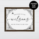 Spiderweb Family Name Canvas & Wood Sign Wall Art