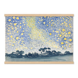 Large Blue Watercolor Star Landscape - Henri-Edmond Cross Neo-Impressionist Wall Art