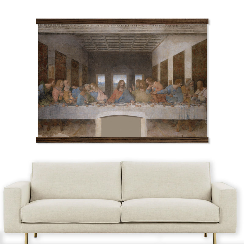 The Last Supper by Leonardo Da Vinci Framed Canvas Tapestry