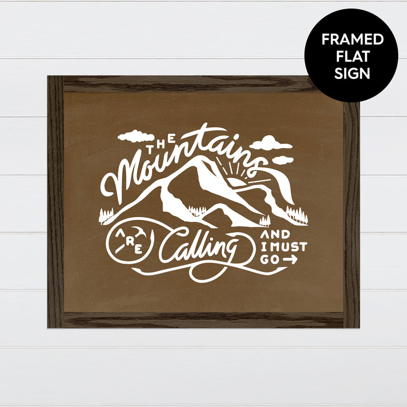 The Mountains are Calling Canvas & Wood Sign Wall Art